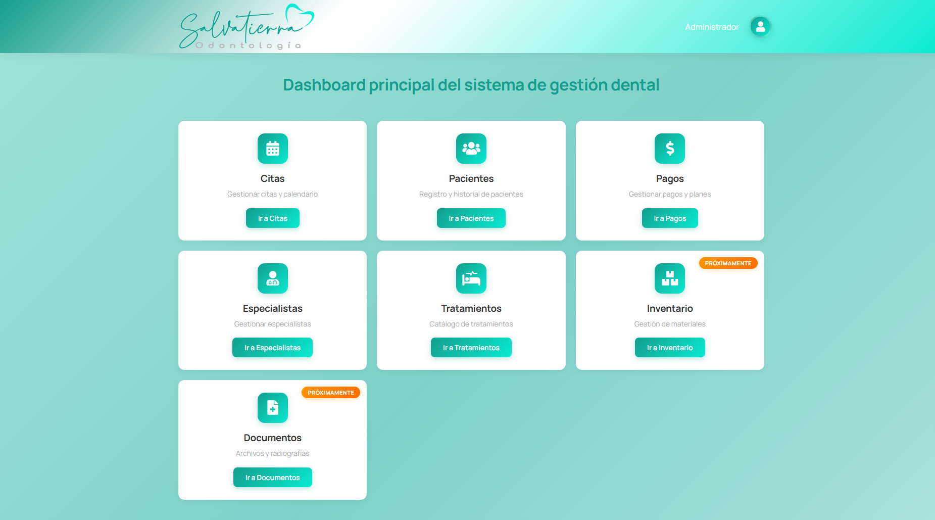 Salvatierra Odontología, Aplicación para Gestion Dental del Consultorio